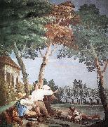 TIEPOLO, Giovanni Domenico Peasants at Rest r oil on canvas